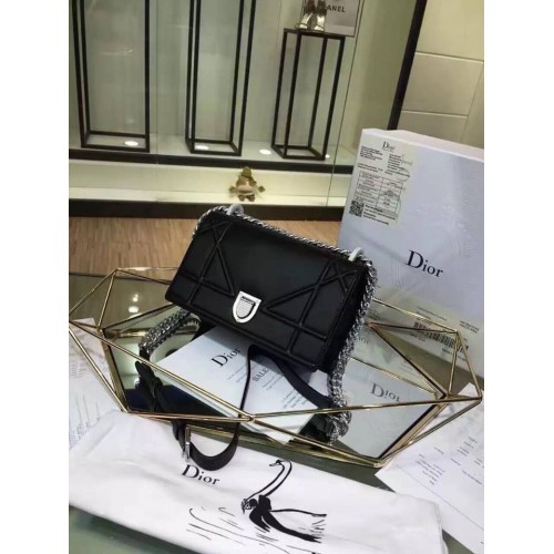 Dior Diorama Calfskin Shoulder Bag black